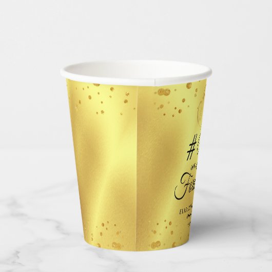 Jubileum Goud HEEFT JAREN IN HET BUITENLAND Papieren Bekers (Rechts)