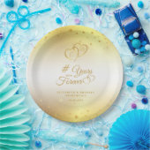 Jubileum Goud HEEFT JAREN IN HET BUITENLAND Papieren Bordje (Feest)