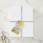 Jubileum Goud # JAREN NAAR BUITENLAND Dank u wel Cadeaulabel (Met Touw)