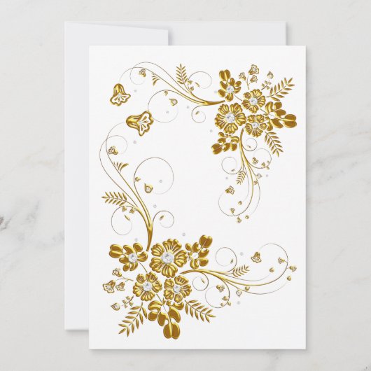 Jubileum gouddiamantflora wit kaart (Achterkant)