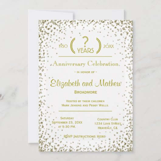 Jubileum | Gouden Confetti Kaart (Voorkant)