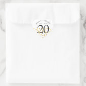 Jubileum Gouden Hartjes Confetti Hart Sticker (Tas)