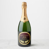 Jubileum gouden medaille met twintigste bruiloft sparkling wijnetiket (Voorkant)