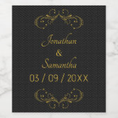 Jubileum gouden naam flessenset wijnlabels wijn etiket (Enkel label)