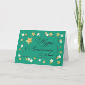 Jubileum Green Gold Effect Stars Kaart (Voorkant)