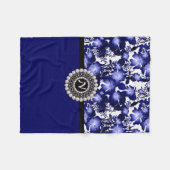 Jubileum grijze satijnspruitflora fleece deken (Voorkant (Horizontaal))