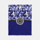 Jubileum grijze satijnspruitflora fleece deken (Voorkant)