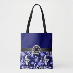 Jubileum grijze satijnspruitflora tote bag