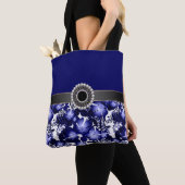 Jubileum grijze satijnspruitflora tote bag (Dichtbij)