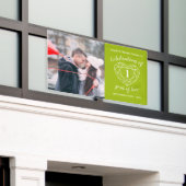 Jubileum groene peridot hart gepersonaliseerde fot spandoek (Buitenkant Gebouw)