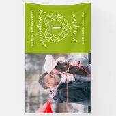 Jubileum groene peridot hart gepersonaliseerde fot spandoek (Verticaal)