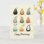 Jubileum — Grote Paar met vun peren Kaart (Gele Bloem)