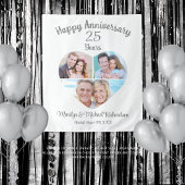 Jubileum hart 3 fotocollage aangepaste kleur wandkleed