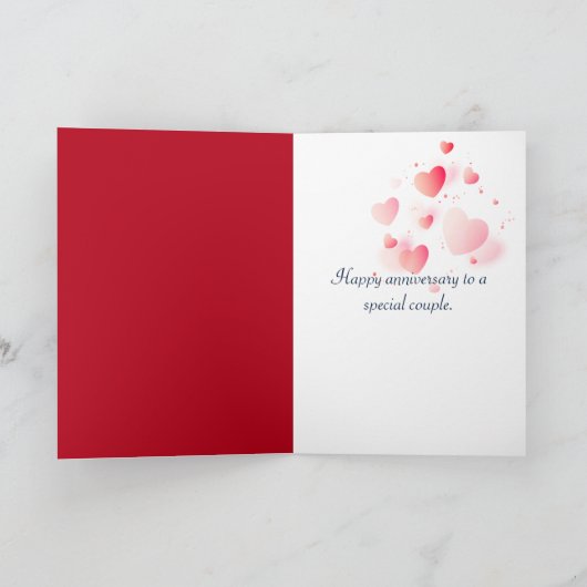 Jubileum Hart Bubbles op rood Kaart (Binnen)