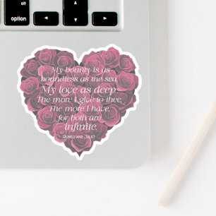 Jubileum Hart Romeo en Julia Quote Roze Sticker