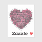 Jubileum Hart Romeo en Julia Quote Roze Sticker (Vel)