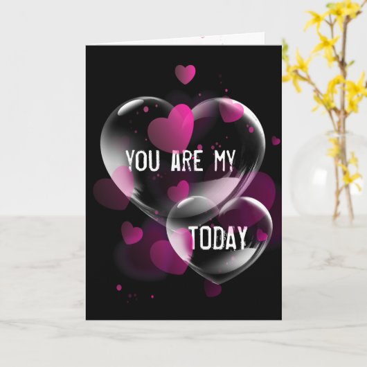 Jubileum hartbellen op zwart kaart (Gele Bloem)