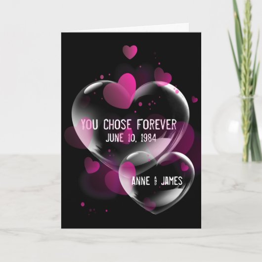 Jubileum hartbellen op zwart kaart (Voorkant)