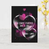 Jubileum hartbellen op zwart kaart (Gele Bloem)