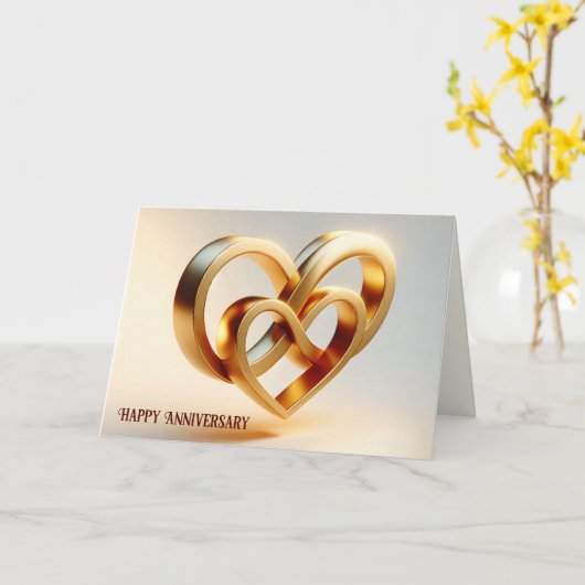 Jubileum Harten en het Infinity Symbool Kaart (Gele Bloem)