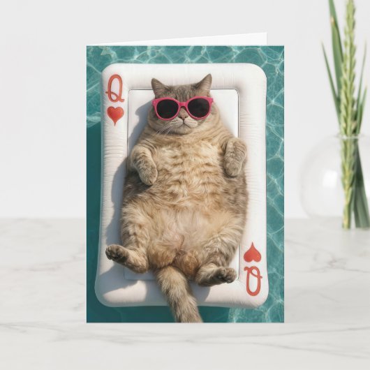 Jubileum Hartenkoningin Kat Kaart (Voorkant)