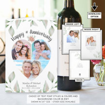 Jubileum Heart Shaped Photo Collage Greenery