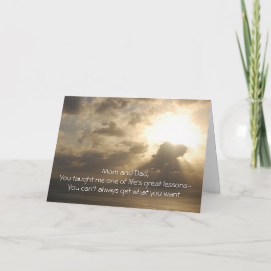 Jubileum - het Mamma en de Papa, u onderwezen me Kaart (Voorkant)