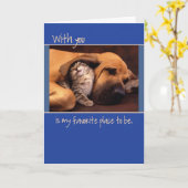 Jubileum, Hond en Katje Kaart (Gele Bloem)