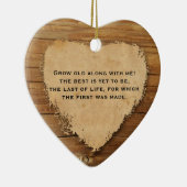 Jubileum Hout Parchment Heart Love Poem Keramisch Ornament (Rechts)