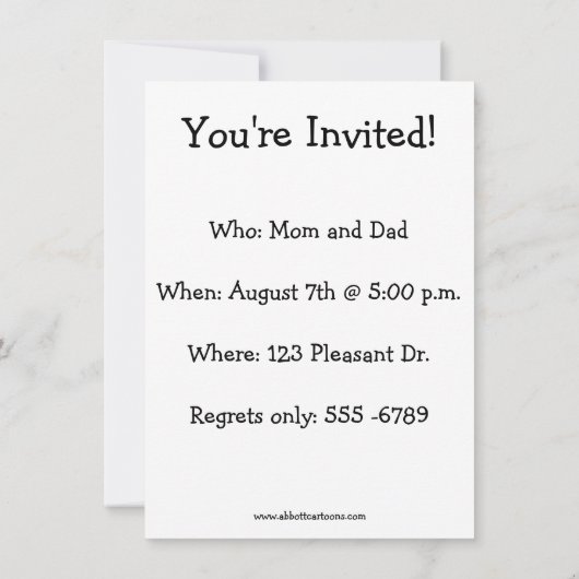 Jubileum Humor Partij Uitnodigingen "Spectickles" (Achterkant)