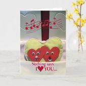 Jubileum Humor - Twee harten in bed Kaart (Gele Bloem)