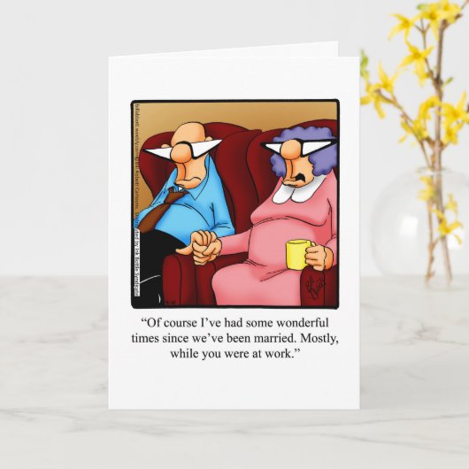 Jubileum Humor Wenskaart voor hem Kaart (Gele Bloem)