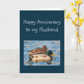 Jubileum Husband Ducks Water Bird Card Kaart (Gele Bloem)