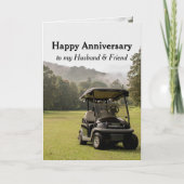 Jubileum Husband Friend Golf Course Cart Golfer Kaart (Voorkant)