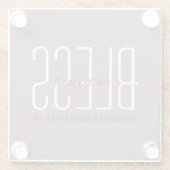 Jubileum huwelijksdatum zonder onze nestdatum glazen onderzetter (Achterkant)