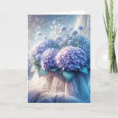 Jubileum Hydrangea mand boeket Kaart (Voorkant)