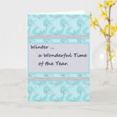 Jubileum in de winter voor blauwsneeuwvlokken kaart (Gele Bloem)