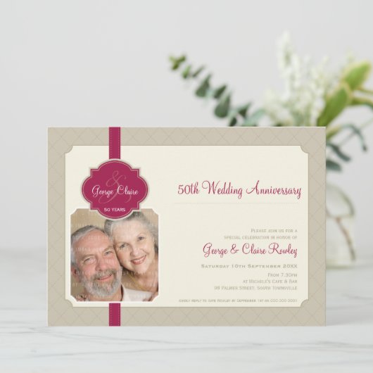 JUBILEUM - INVITATIES : onderneming 7L Kaart (Staand voorkant)