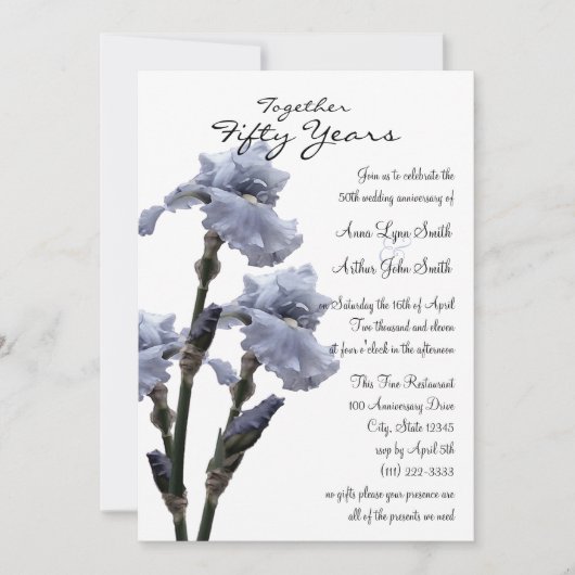 Jubileum Iris Kaart (Voorkant)