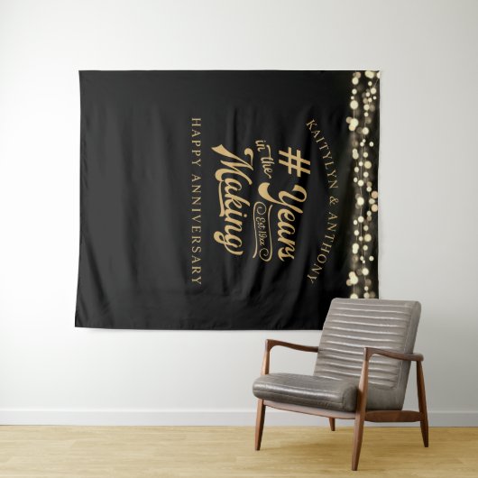 Jubileum JAAR IN DE MATIGE Black Gold Lights Wandkleed (In Situ (horizontaal))