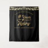 Jubileum JAAR IN DE MATIGE Black Gold Lights Wandkleed (Voorkant)