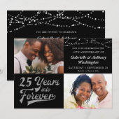 Jubileum # JAAR IN FOREVER Foto Zilver Kaart (Voorkant / Achterkant)