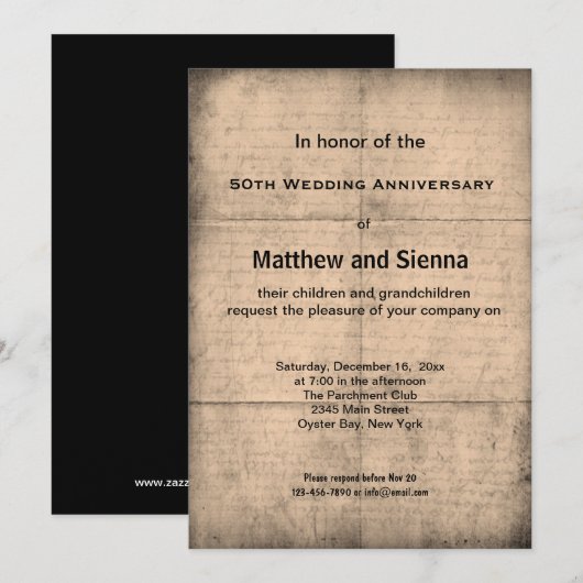 Jubileum Kaart (Voorkant / Achterkant)