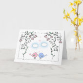 Jubileum Kaart Eenvoudig en paardenvogels (Gele Bloem)