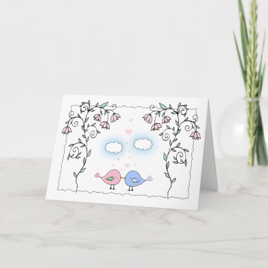 Jubileum Kaart Eenvoudig en paardenvogels (Voorkant)