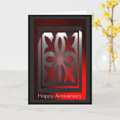 Jubileum Kaart Elegant Red en Black (Gele Bloem)