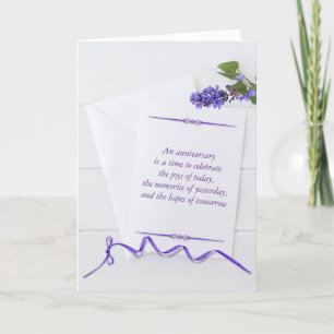Jubileum Kaart met paarse bloemen