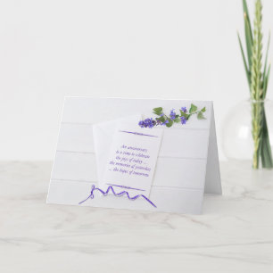 Jubileum Kaart met paarse bloemen