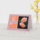 Jubileum Kaart met Perzikopen Rozen (Gele Bloem)