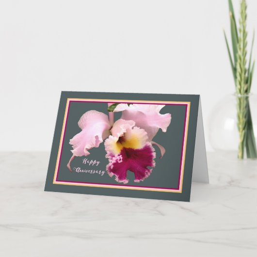 Jubileum Kaart met Phalaenopsis Orchid (Voorkant)